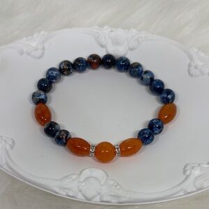 Tourmaline Cloud Jade and Sunstone Bracelet